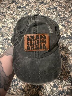 Small Business Owner Distressed Black Baseball Cap